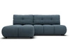 Ecksofa mit Schlaffunktion und Bettkasten Links Milet Dunkelblau