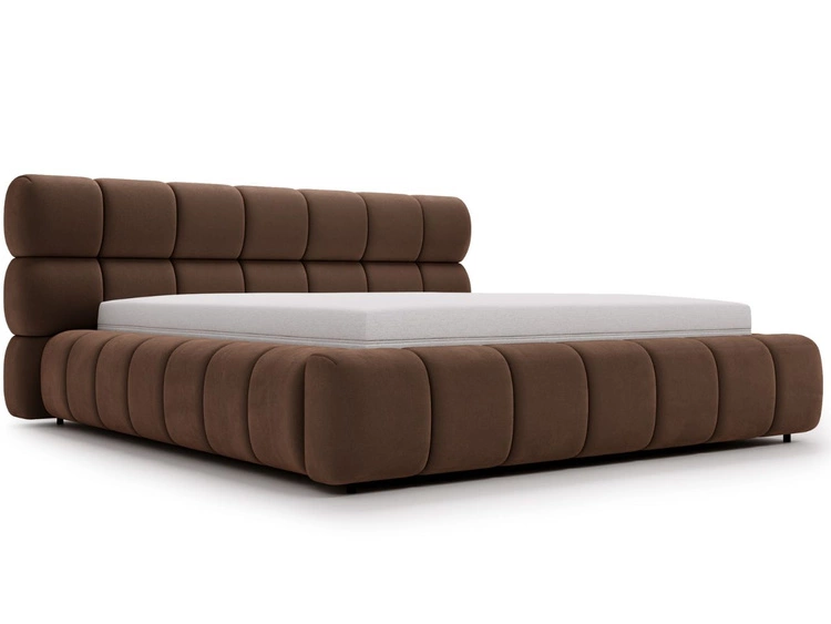 Polsterbett mit Bettkasten und Lattenrost 120x200 Mellow Braun