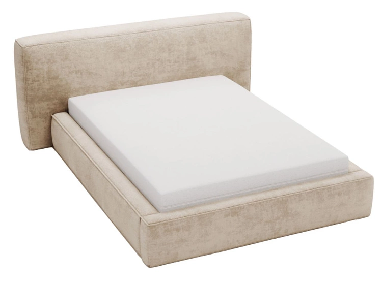 Polsterbett mit Bettkasten und Lattenrost 140x200 Monza Beige