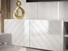 TV-Schrank im Glamour-Stil mit gefrästen Fronten und goldenen Beinen Vionel Weiß glänzend