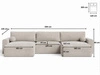 Wohnlandschaft mit Schlaffunktion und Bettkasten Aurora Beige