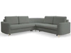 Ecksofa L-Form Links mit Schlaffunktion und Bettkasten Limon Grau