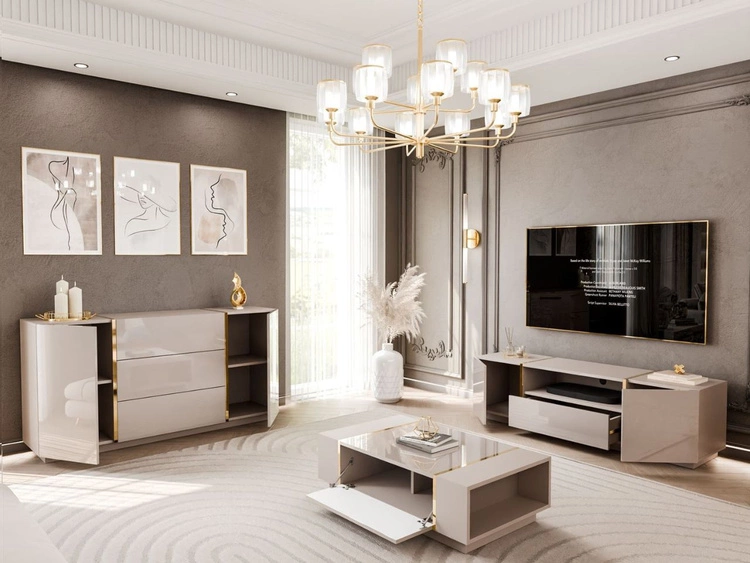 Wohnzimmer-Set im Glamour-Stil Lunelie Kaschmir