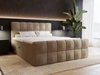 Boxspringbett mit Bettkasten 140x200 Bouclé-Stoff Alicante Braun