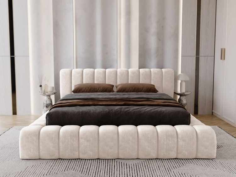 Polsterbett mit Bettkasten und Lattenrost 120x200 Italia Creme