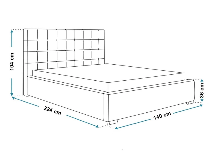 Polsterbett mit Bettkasten und Lattenrost 120x200 Terra Dunkelblau