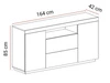 Zweittürige Kommode 164 cm im Loft-Stil Asumi Weiß matt und Eiche Wotan