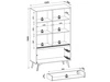 Vitrinenschrank Soil Barock Eiche, Schwarz