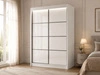 Schiebetürenschrank mit Sprossen 150 cm mit LED-Beleuchtung Ponti Weiß