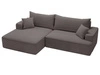 Ecksofa L-Form Links mit Schlaffunktion und Bettkasten California Dunkelgrau