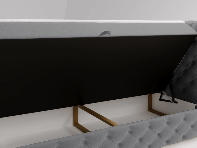 Boxspringbett mit Bettkasten 140x200 Canolo Grau