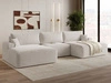 Wohnlandschaft mit Schlaffunktion und Bettkasten Serene Hellbeige
