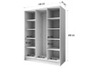 Kleiderschrank mit Spiegel 150 cm Lucca Weiß mit schwarzen Griffen