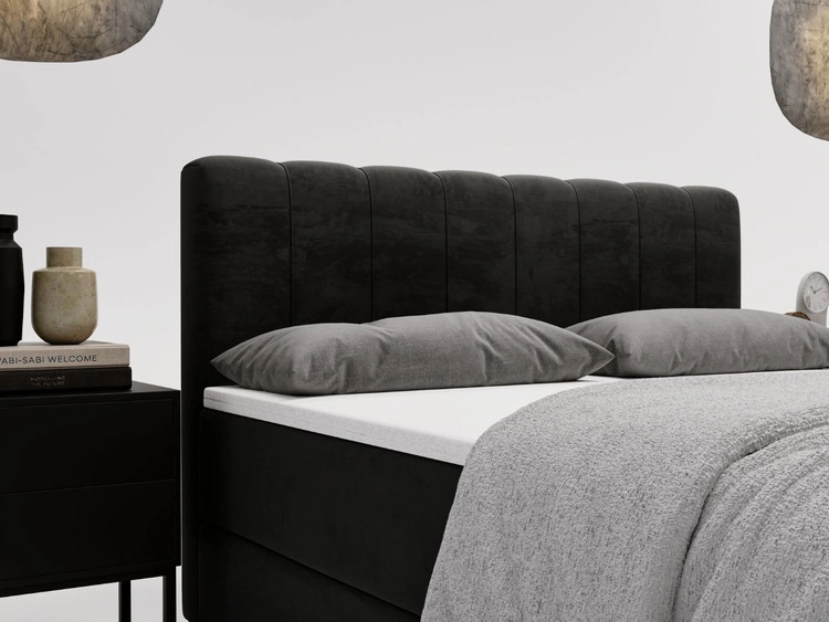 Boxspringbett mit Bettkasten 180x200 Forte Schwarz
