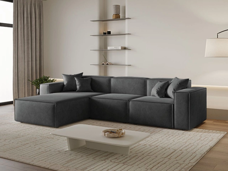 Ecksofa L-Form Links Arizona Dunkelgrau
