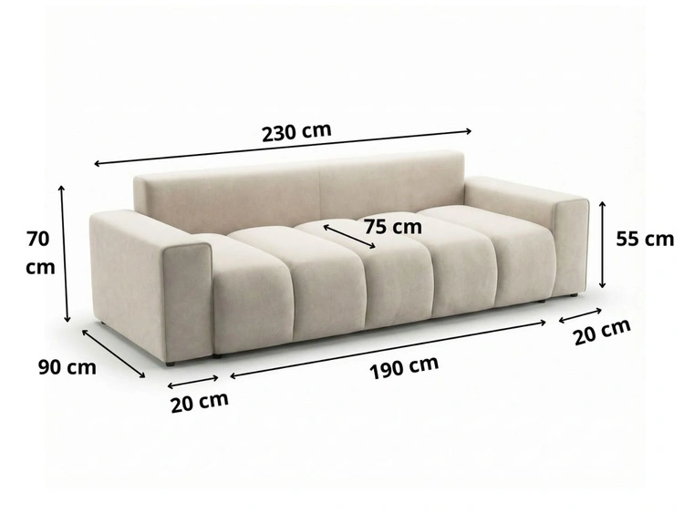 Schlafsofa mit Bettfunktion und Bettkasten Miro Grau