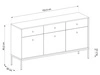 Kommode mit Türen sowie Schubladen mit Schwarz Metallbeinen 154 cm Amor Beige
