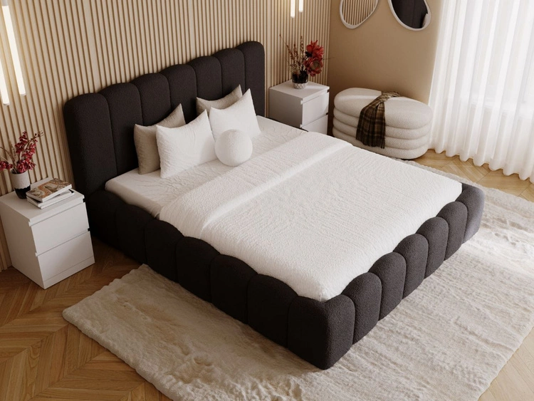Polsterbett mit Bettkasten und Lattenrost 180x200 Smile Schwarz