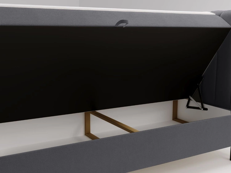 Boxspringbett mit Bettkasten 180x200 Primavera Dunkelgrau