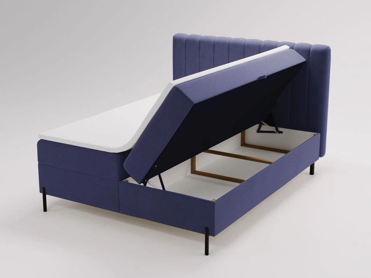 Boxspringbett mit Bettkasten 140x200 Primavera Dunkelblau