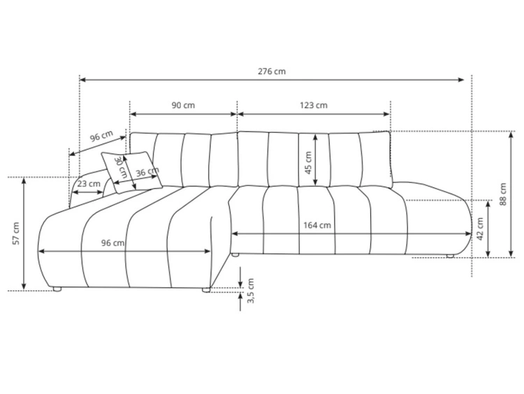 Ecksofa mit Schlaffunktion und Bettkasten Links Adoro Hellbeige