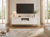 TV-Lowboard mit Schublade und Türen Amber Weiß, Gold Frame