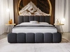 Polsterbett mit Bettkasten und Lattenrost 160x200 Cloud Bouclé-Stoff Schwarz