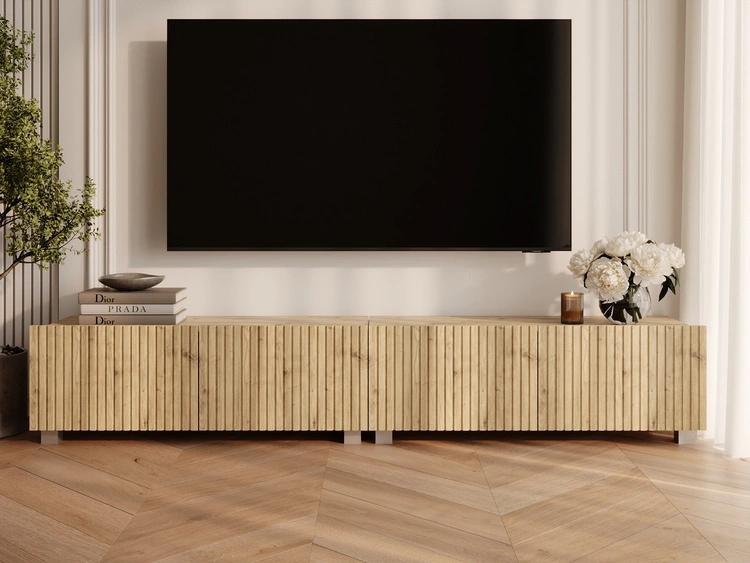 TV-Lowboard mit Türen 200 cm Kioto Artisan Eiche