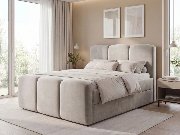 Boxspringbett mit Bettkasten 120x200 Campi Grau