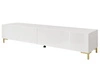 TV-Lowboard mit zwei Türen auf goldenen Beinen 175 cm Sorelle Weiß Hochglanz