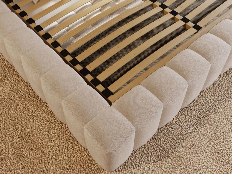Polsterbett mit Bettkasten und Lattenrost 180x200 Rotto Beige