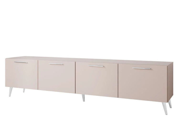 TV-Lowboard mit Türen auf Silbernen Metallbeinen 200 cm Noaé Kaschmir