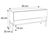 TV-Schrank 90 cm mit LED-Beleuchtung und schwarzen Metallbeinen Aurelie Kaschmir Hochglanz