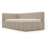 Jugendbett Einzelbett mit Bettkasten und Lattenrost 90x200 Cloud One Dunkelbeige Bouclé-Stoff 
